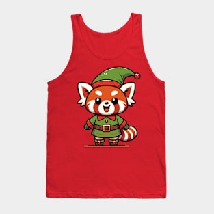 Jolly Red Panda Elf Tank Top
